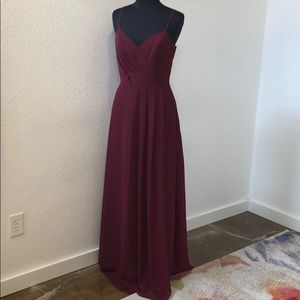 Burgundy chiffon gown